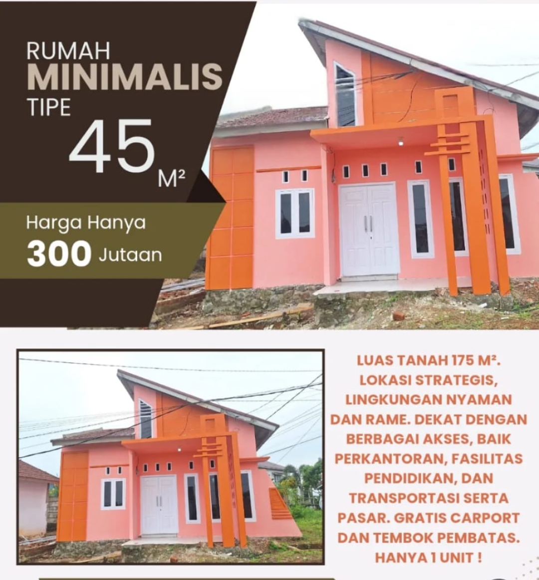 Dijual Rumah Minimalis dilingkungan perumahan komersial